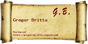 Gregor Britta névjegykártya